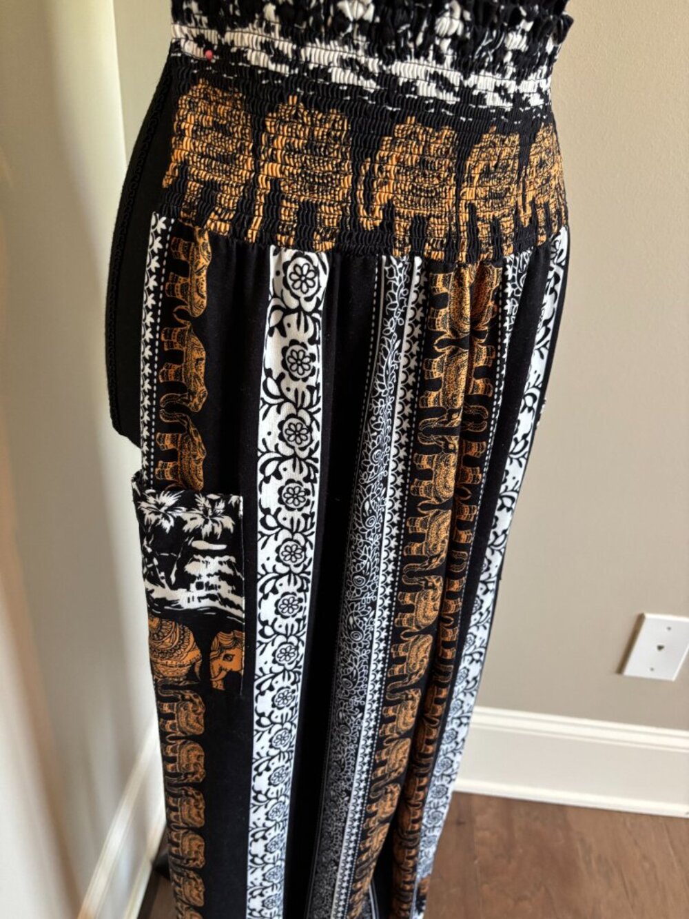 Women's Harem Pants, High Waist Yoga Boho Trousers with Pockets - Picture 3 of 3